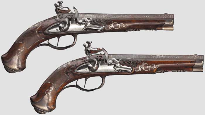 rwm hermann hstorica auktion 68 Koenig Friedrich I von Württemberg 2Steinschlosspistolen 700